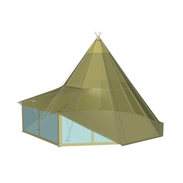 Sider til Teepee 8x8m, transperant PVC (Sæt af 4 sider) - Bild 3