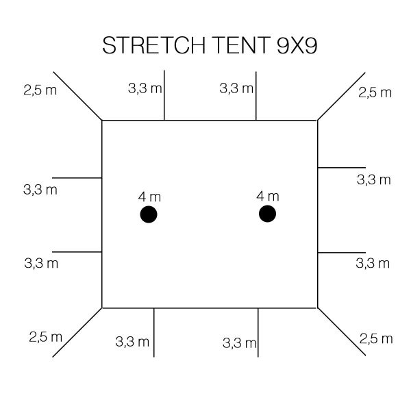 Stretch tent 9x9m - SAND - komplet - Bild 4