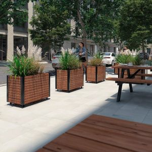 Cubic Blomsterlåda m/hjul ThermoWood®