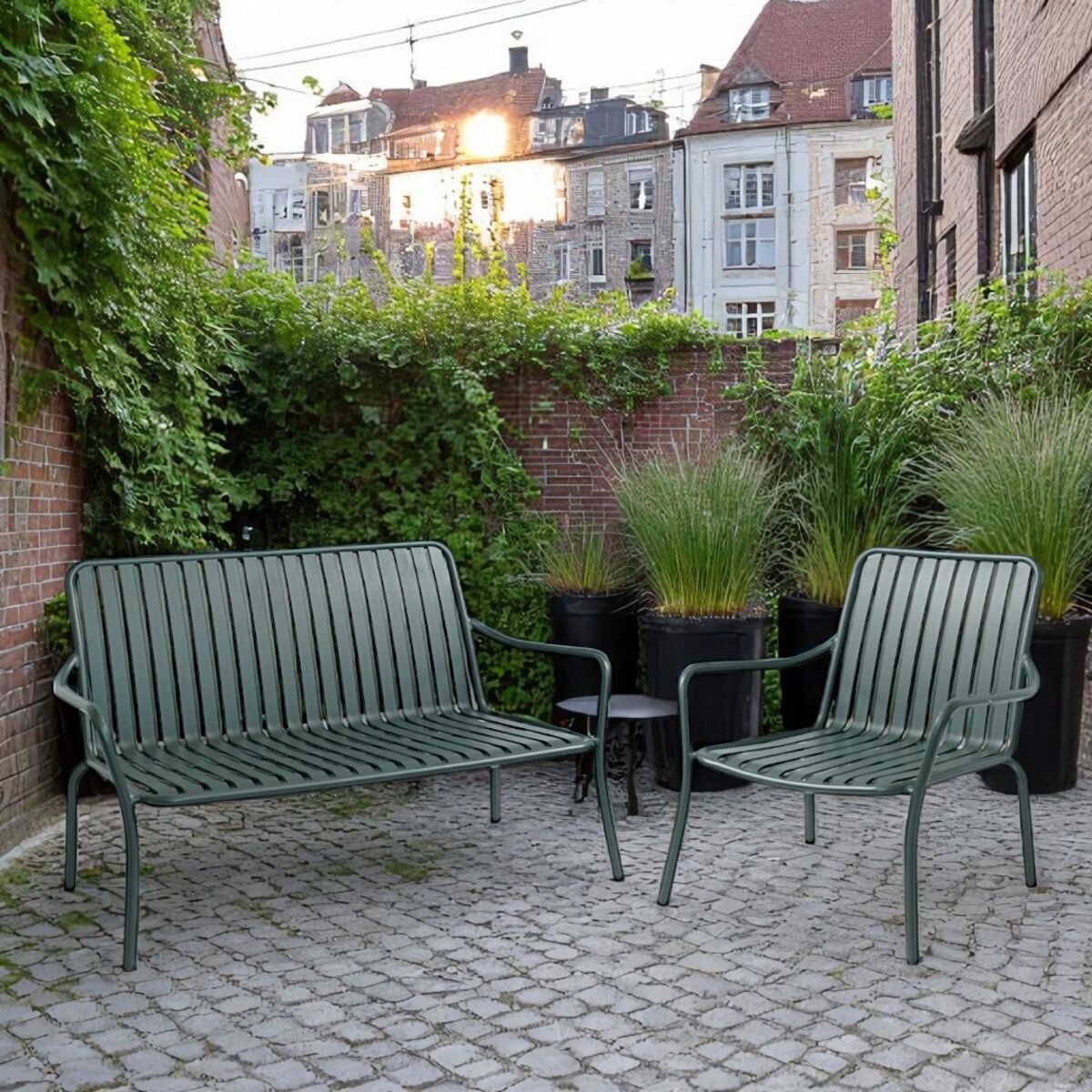Rimini Loungefåtölj stapelbar, metall