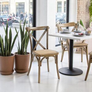 Crossback stol med flätad sits PP