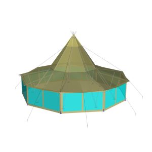 Sidor till Teepee 10,5m, transparent m/Canvas kant (Set om 3 sidor)