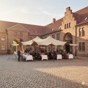 Stretchtält 6x9m -SAND - Komplett