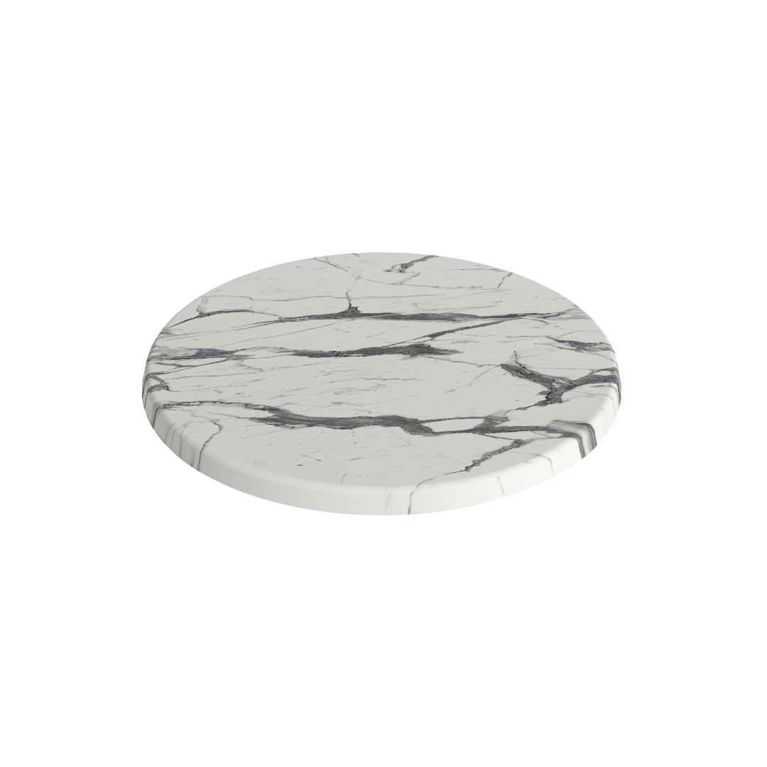 Carrara marmorlook bordsskiva rund