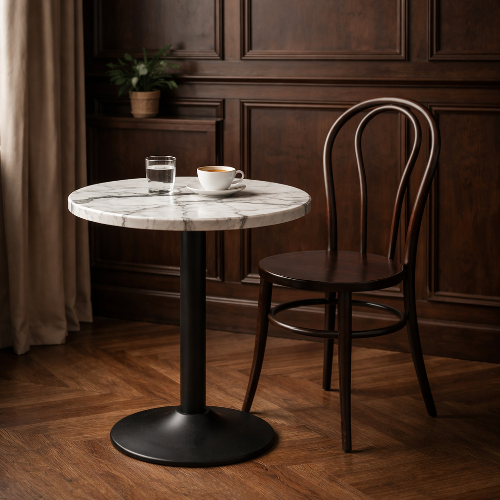 Carrara marmorlook bordsskiva rund