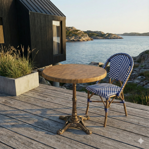 Ljus Parkett bordsskiva rund