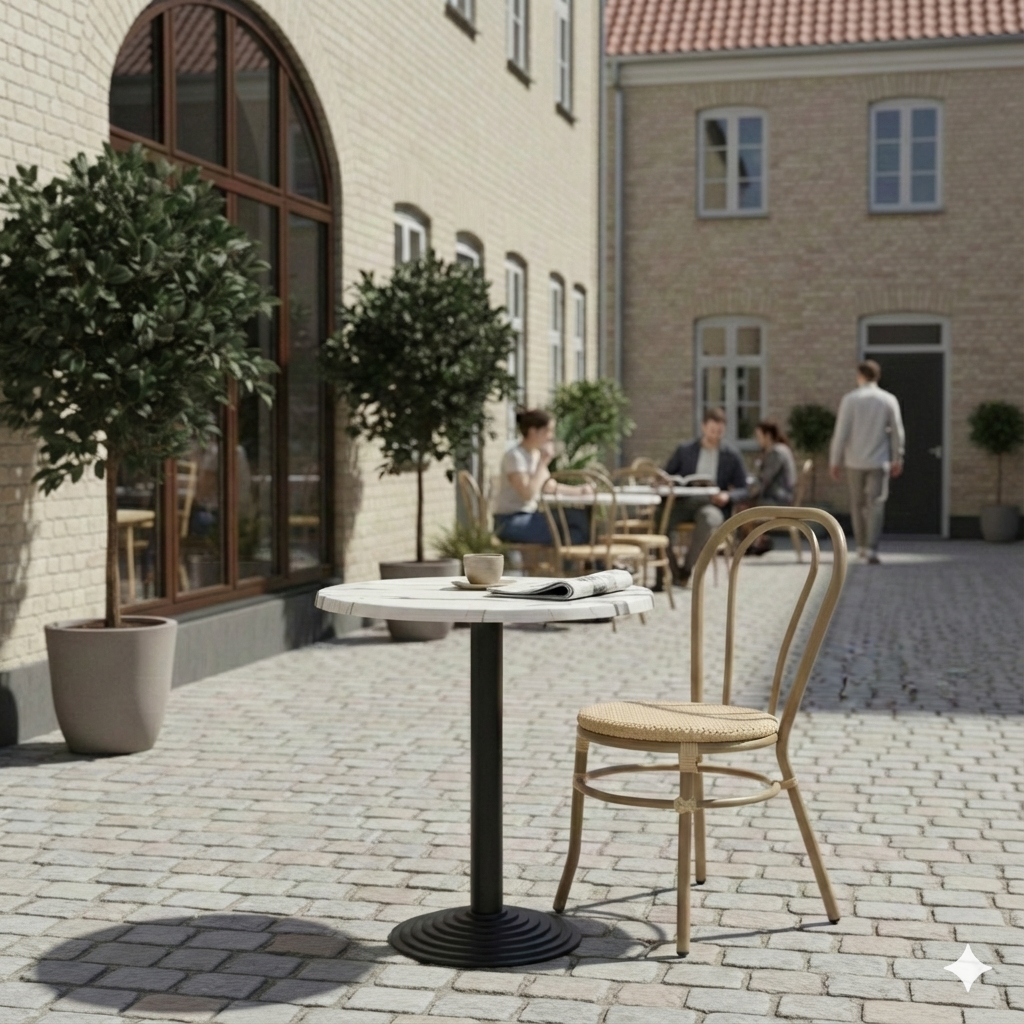 Carrara marmorlook bordsskiva rund