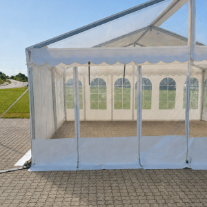 Sida 2,2m vit - dragkedja/dörr - panorama, vit PVC