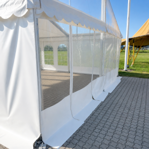 Sida 2,2m vit - dragkedja/dörr - panorama, vit PVC