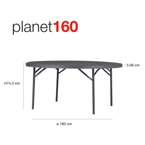 Zown New Classic – runt fällbord Planet 160 cm