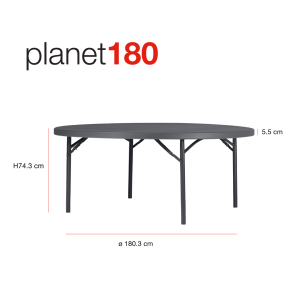 Zown New Classic – runt fällbord Planet 180 cm