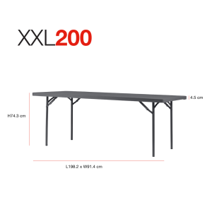 Zown New Classic - fällbord XXL 200x90 cm