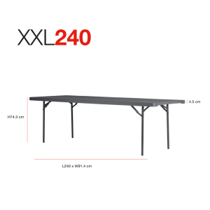 Zown New Classic - fällbord XXL 240x90 cm