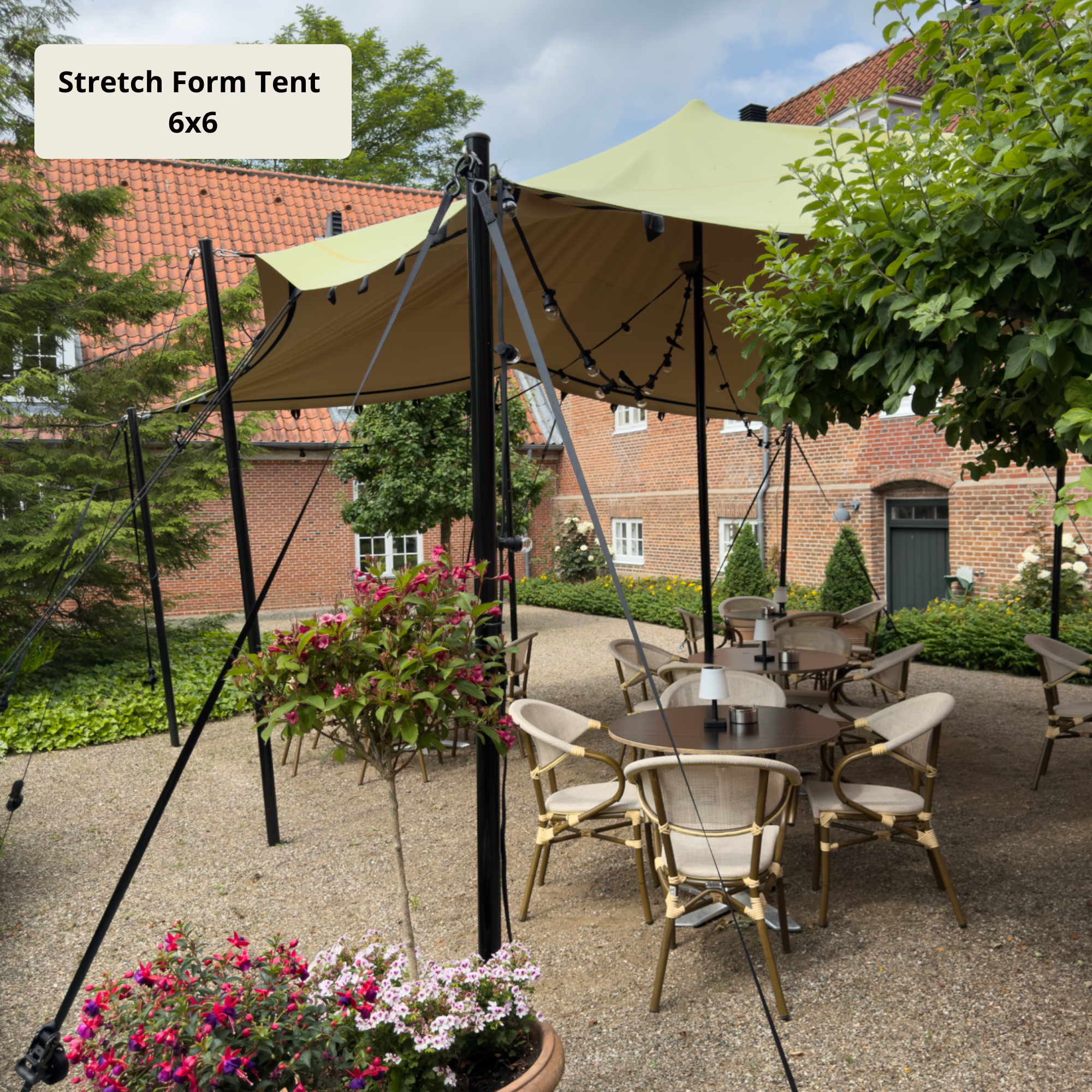 Stretch Form Tents 9x12m - SAND - Komplett