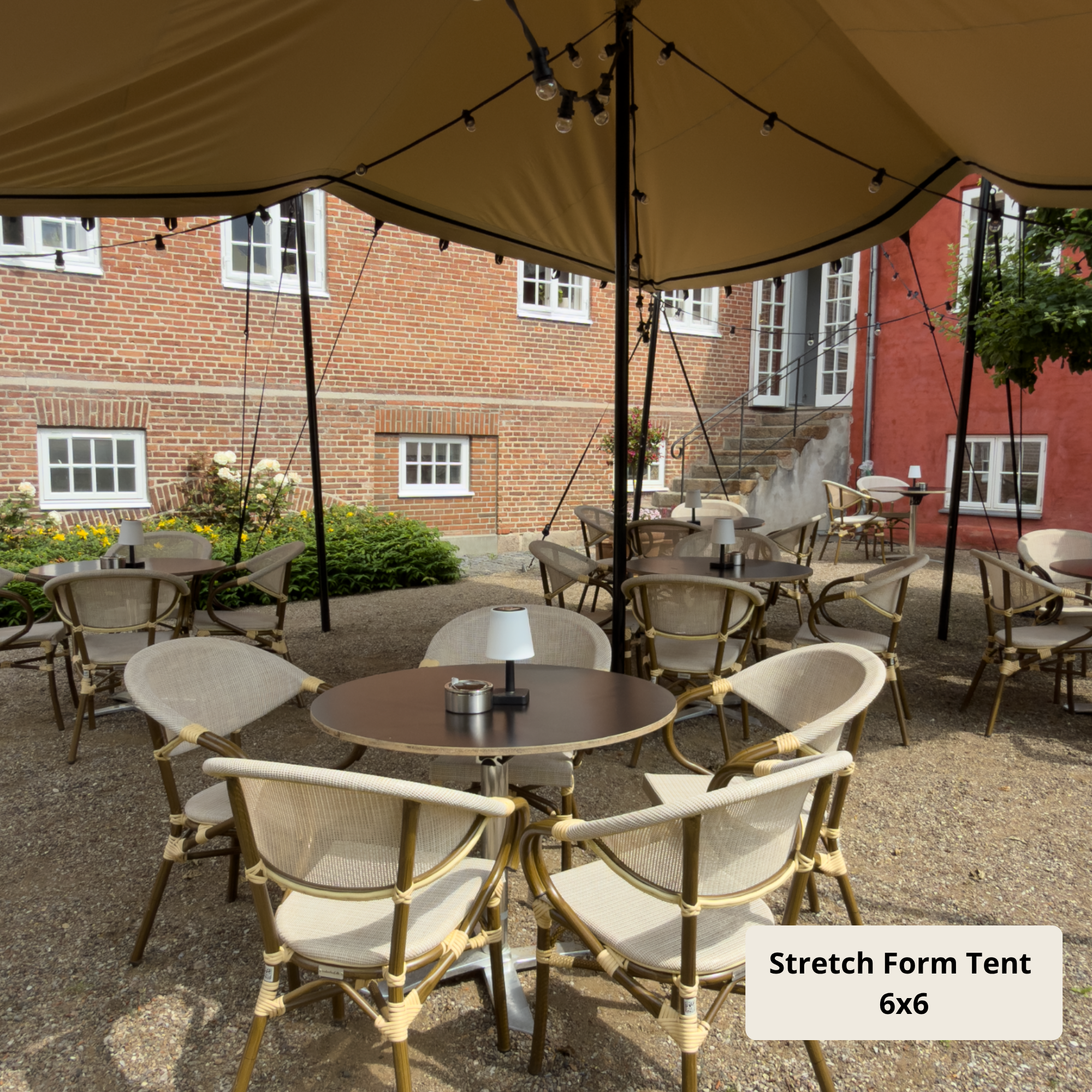 Stretch Form Tents 9x12m - SAND - Komplett