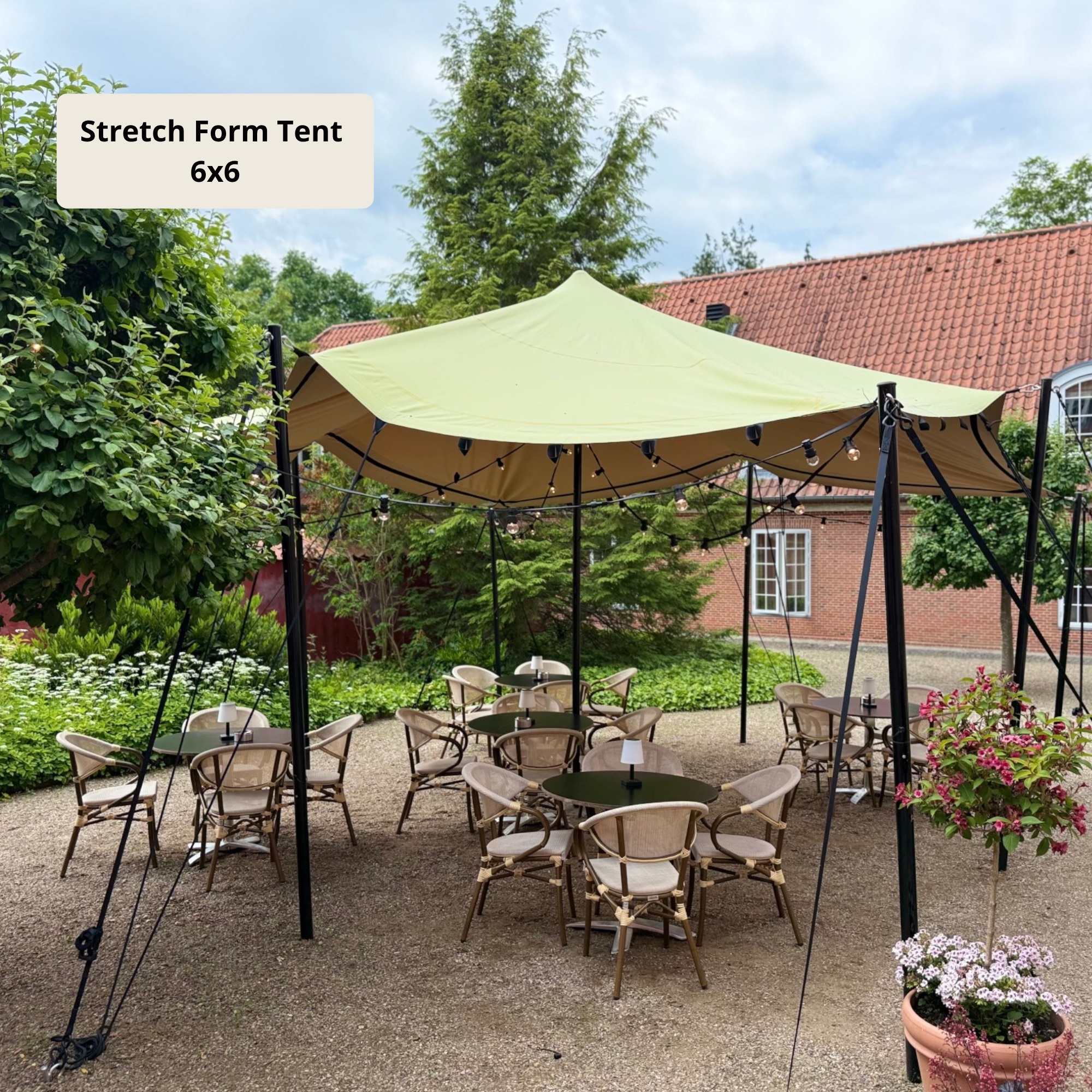 Stretch Form Tents 6x9m -SAND - Komplett