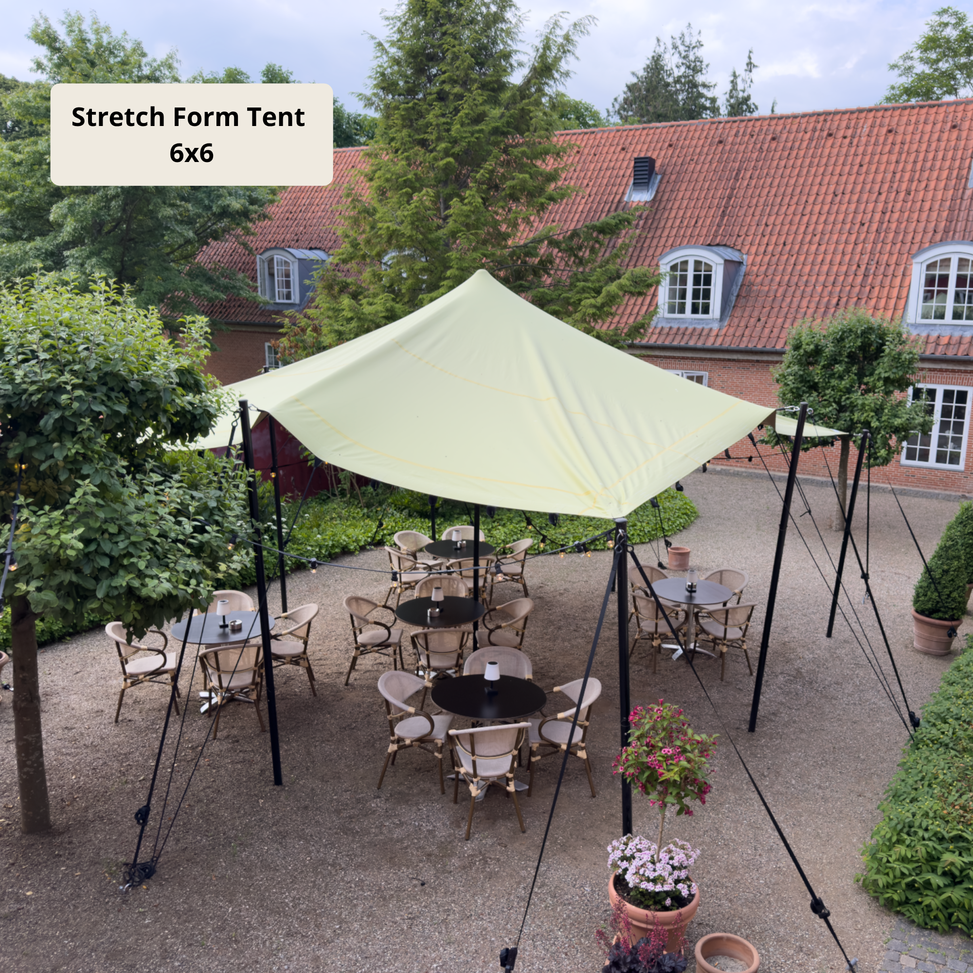 Stretch Form Tents 6x9m -SAND - Komplett
