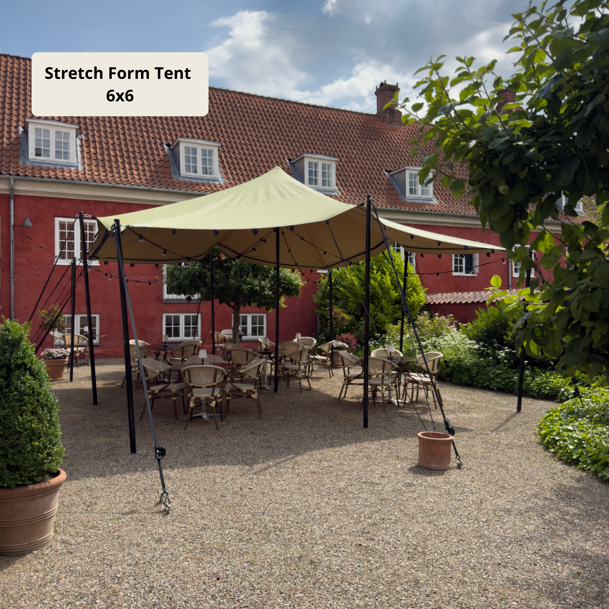 Stretch Form Tents 6x9m -SAND - Komplett