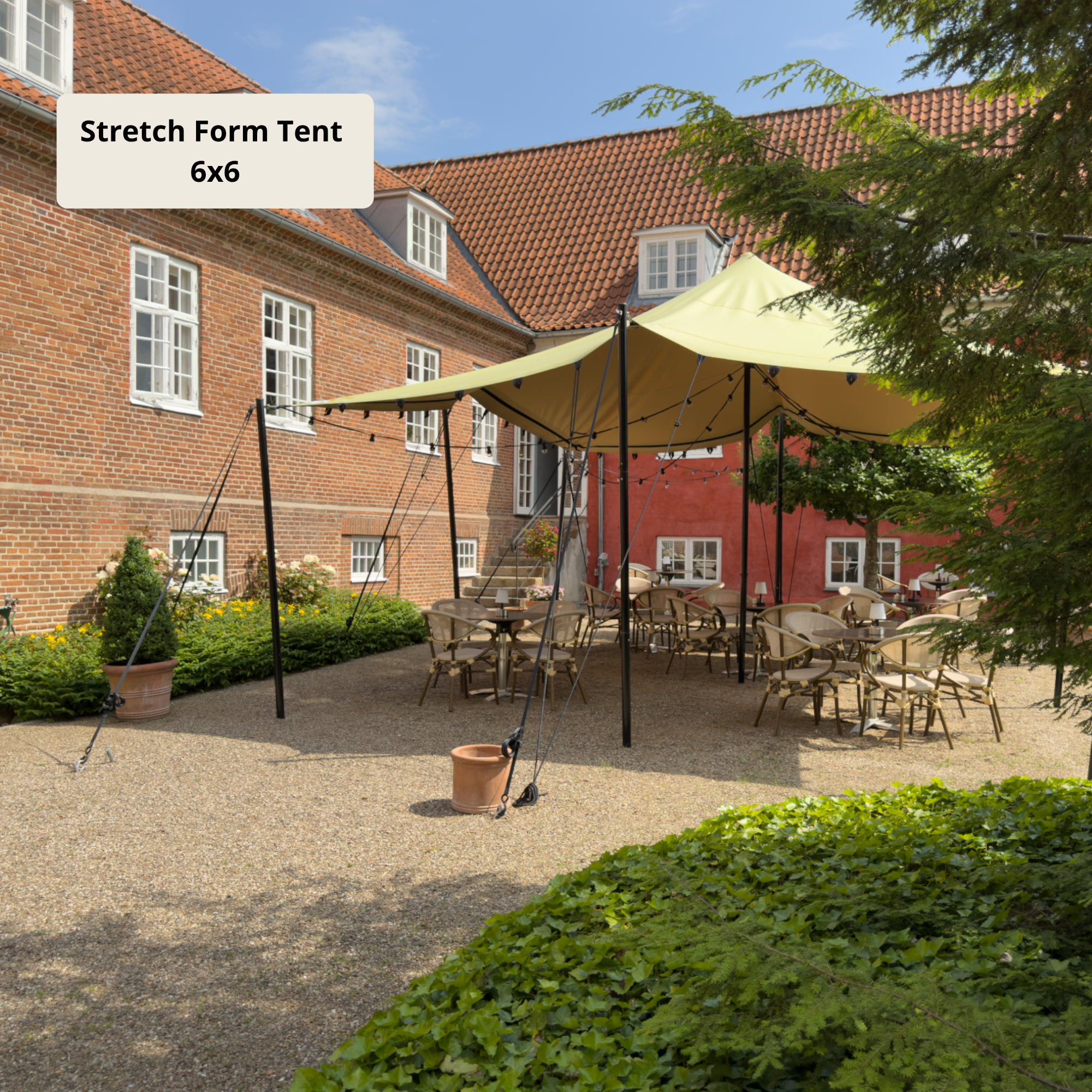 Stretch Form Tents 9x12m - SAND - Komplett