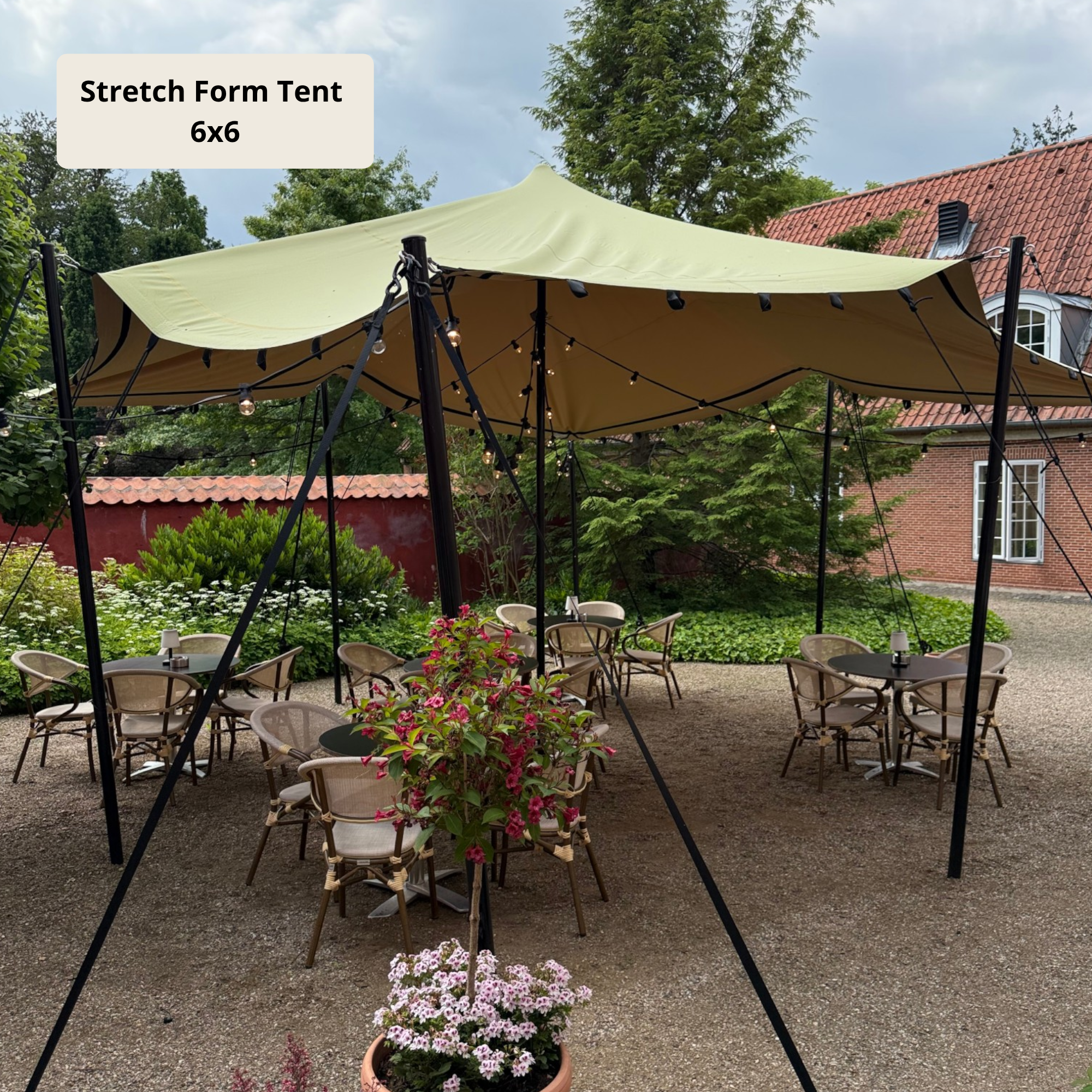 Stretch Form Tents 9x12m - SAND - Komplett