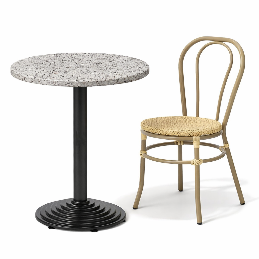 Terrazzolook bordsskiva rund