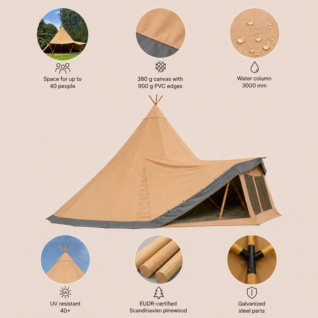 Teepee 8m Canvas