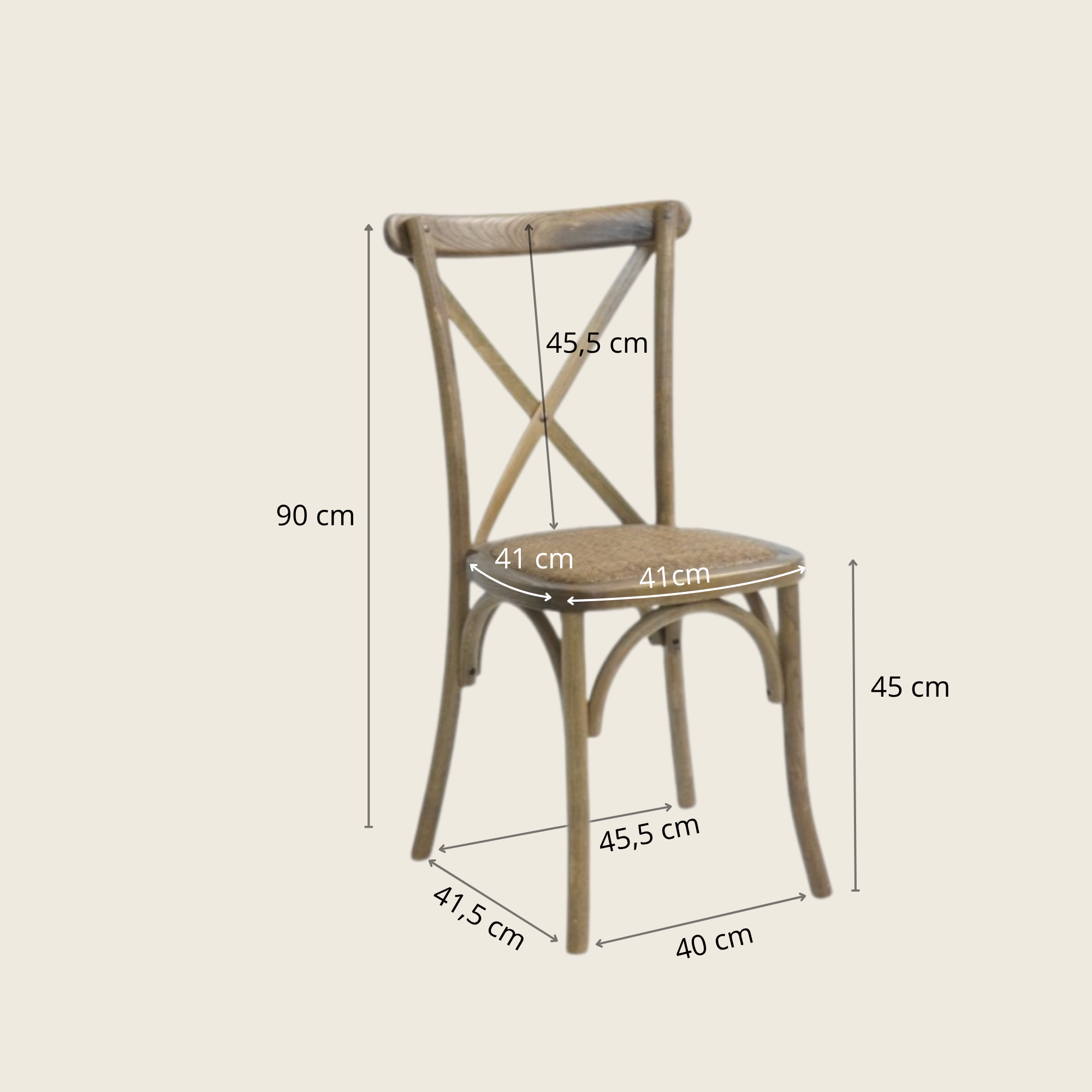 Crossback stol med flätad sits