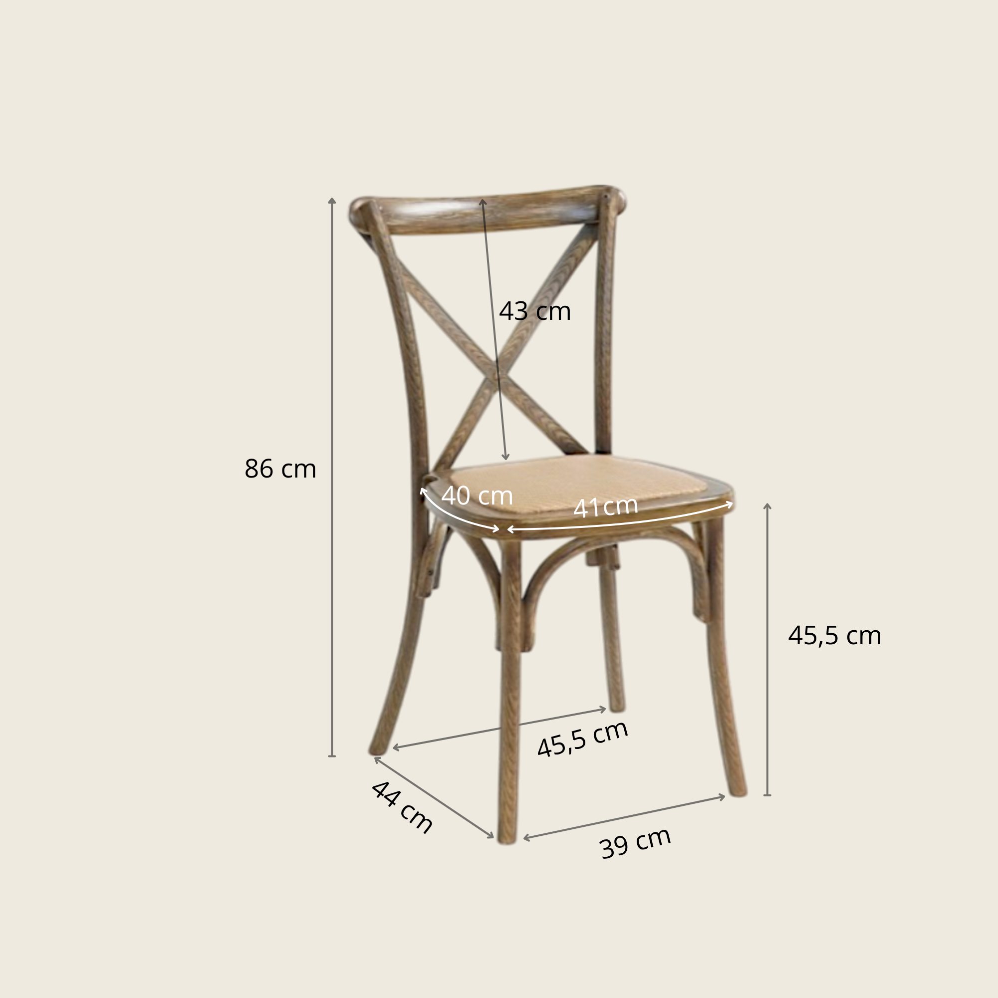 Crossback stol med flätad sits PP