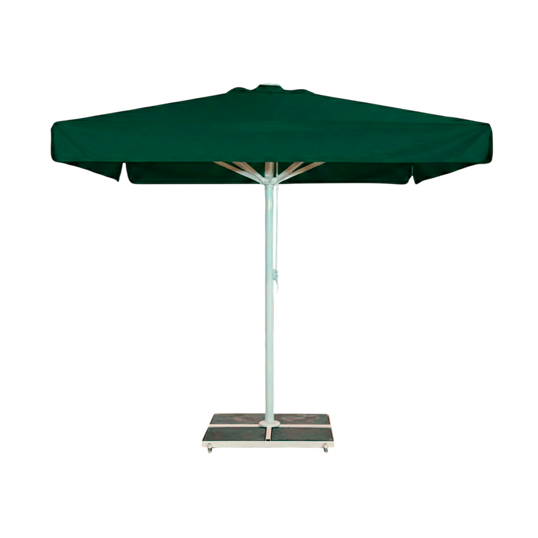 Jätteparasol 3x3m komplett m/fris - Vitt stativ