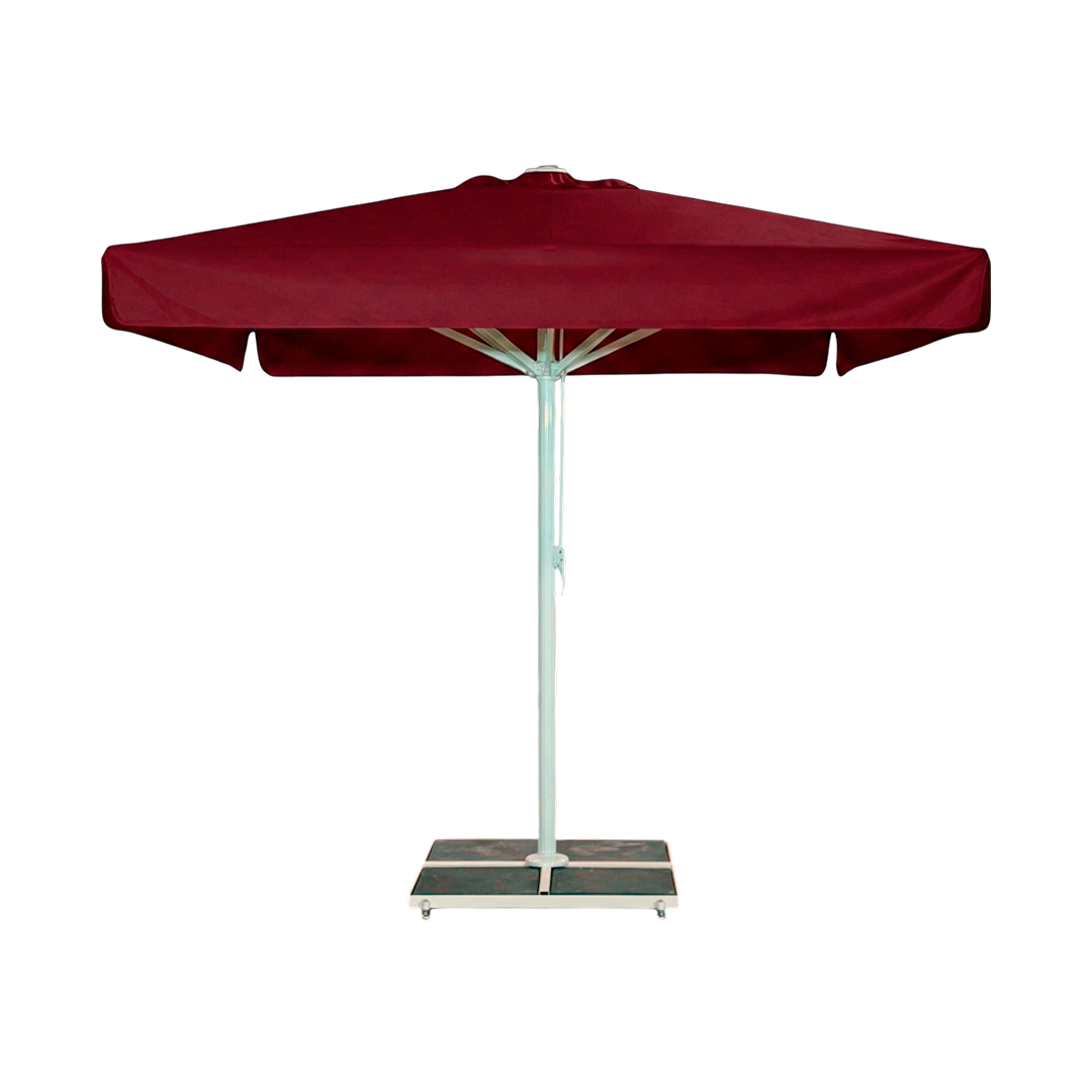 Jätteparasol 3x3m komplett m/fris - Vitt stativ