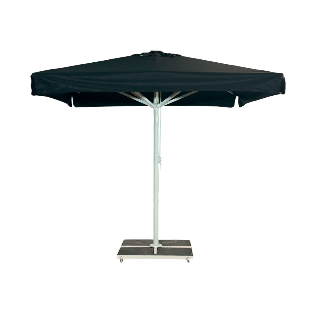 Jätteparasol 3x3m komplett m/fris - Vitt stativ