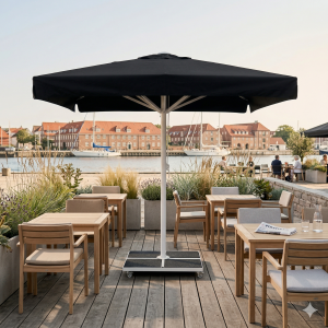 Jätteparasol 4x4m komplett m/fris - Vitt stativ