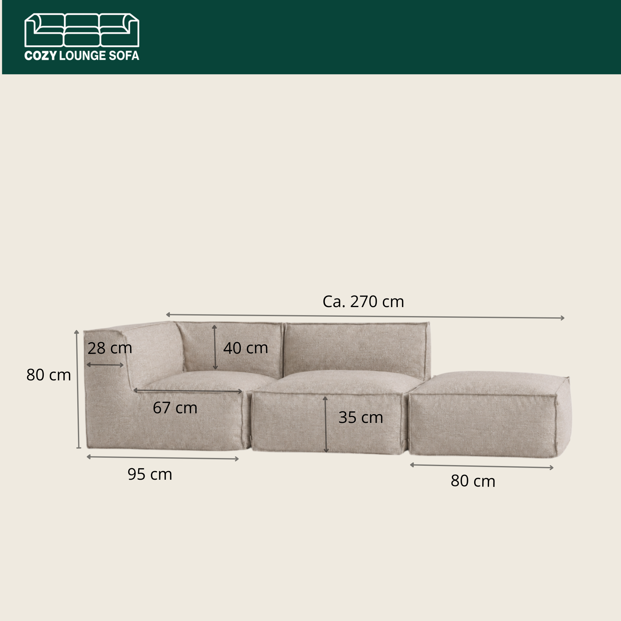 Cozy Lounge Komfort | Taupe