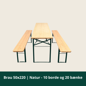 Brau 50x220 | Natur – 10 bord och 20 bänkar