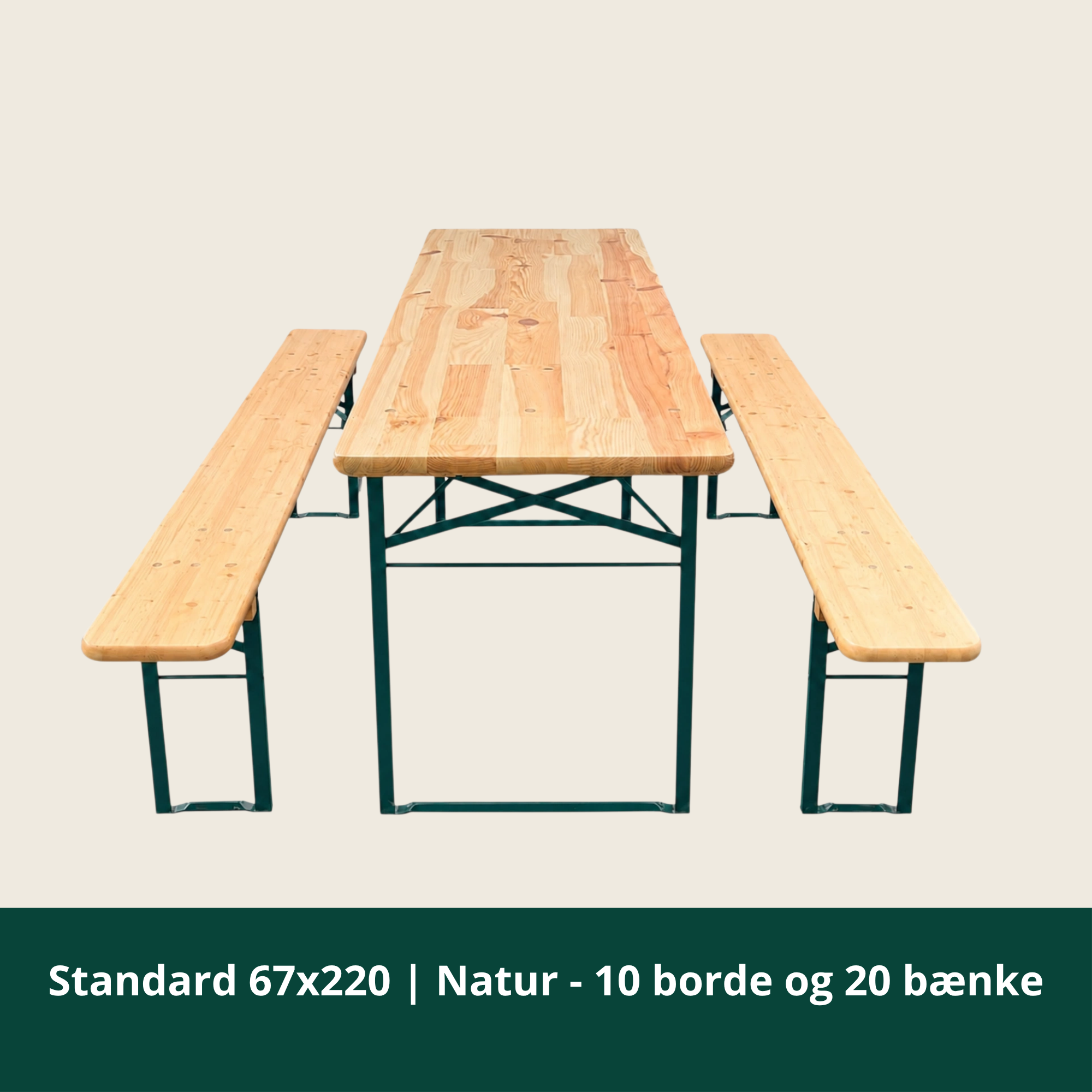 Standard 67x220 | Natur – 10 bord och 20 bänkar