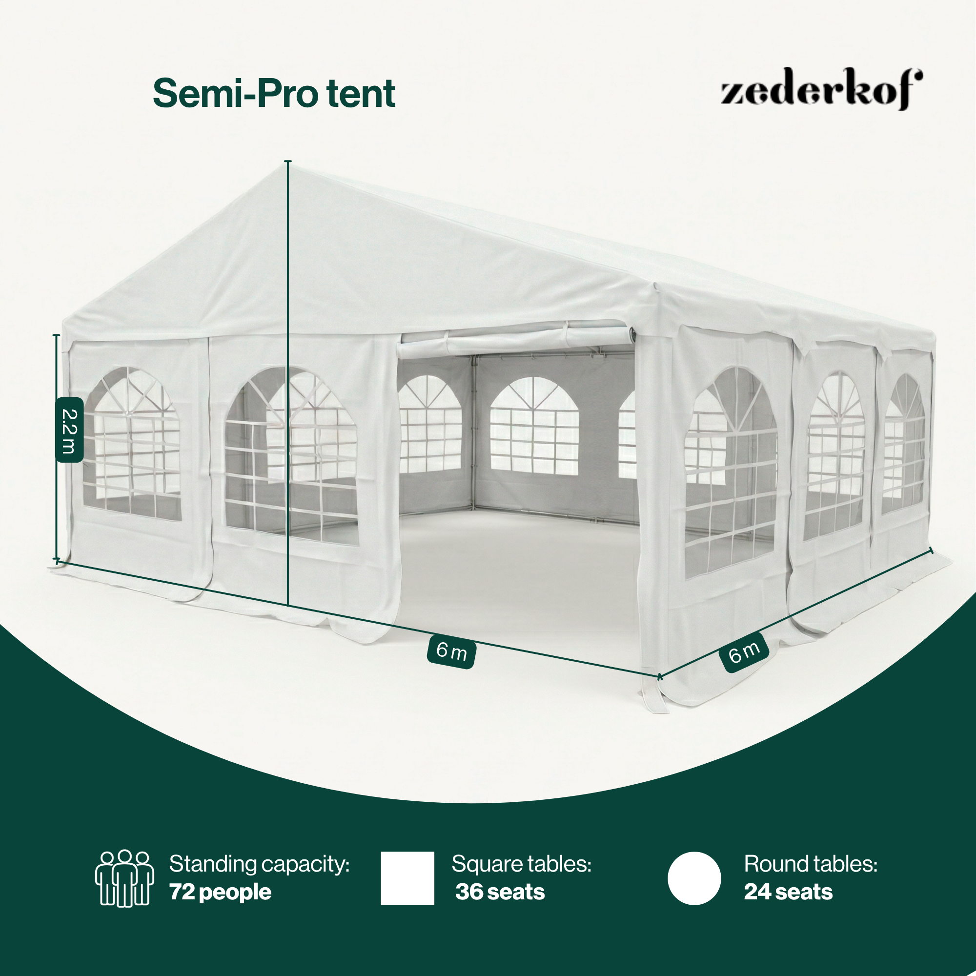 Tent for Events Komplett 6x6m