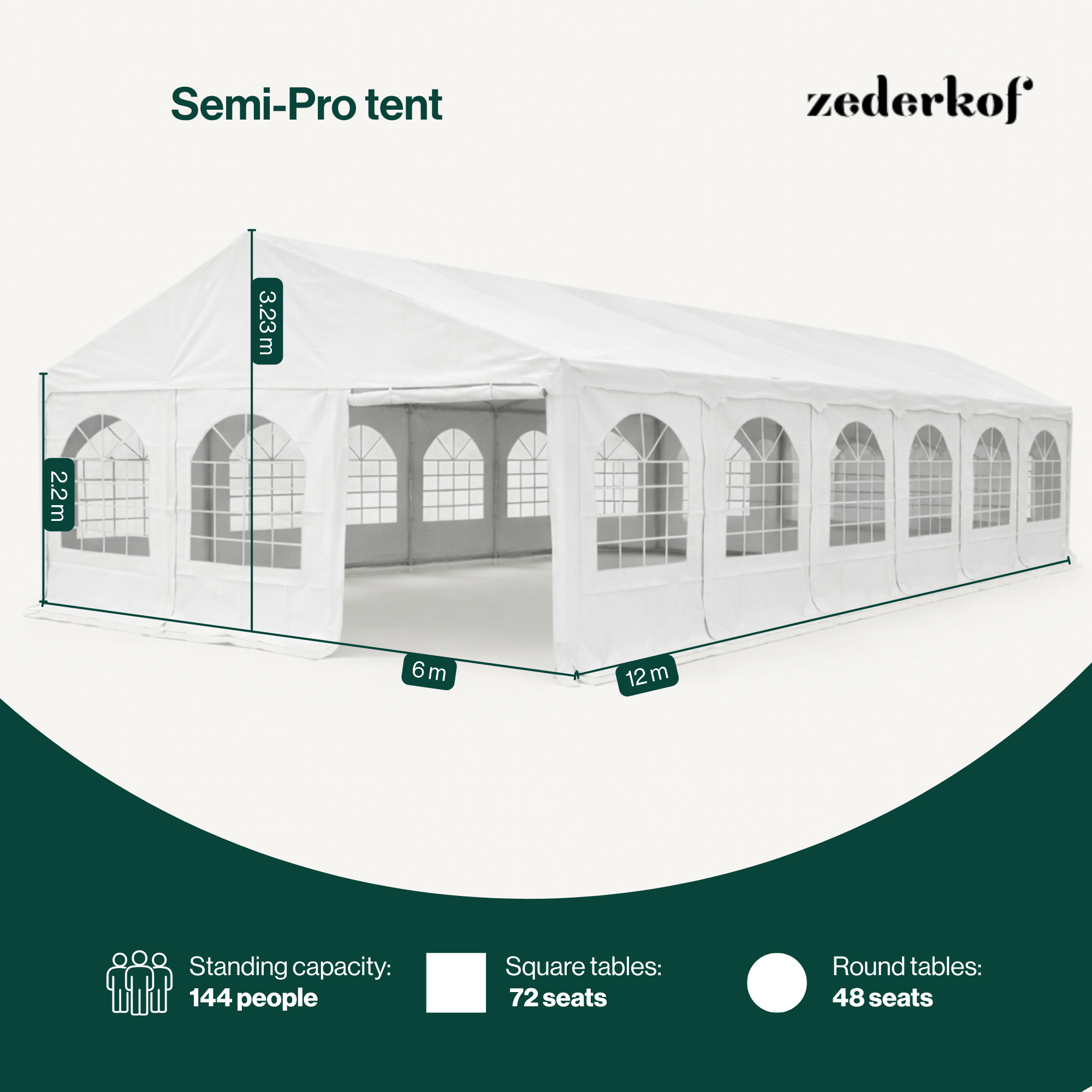 Tent for Events Komplett 6x12m