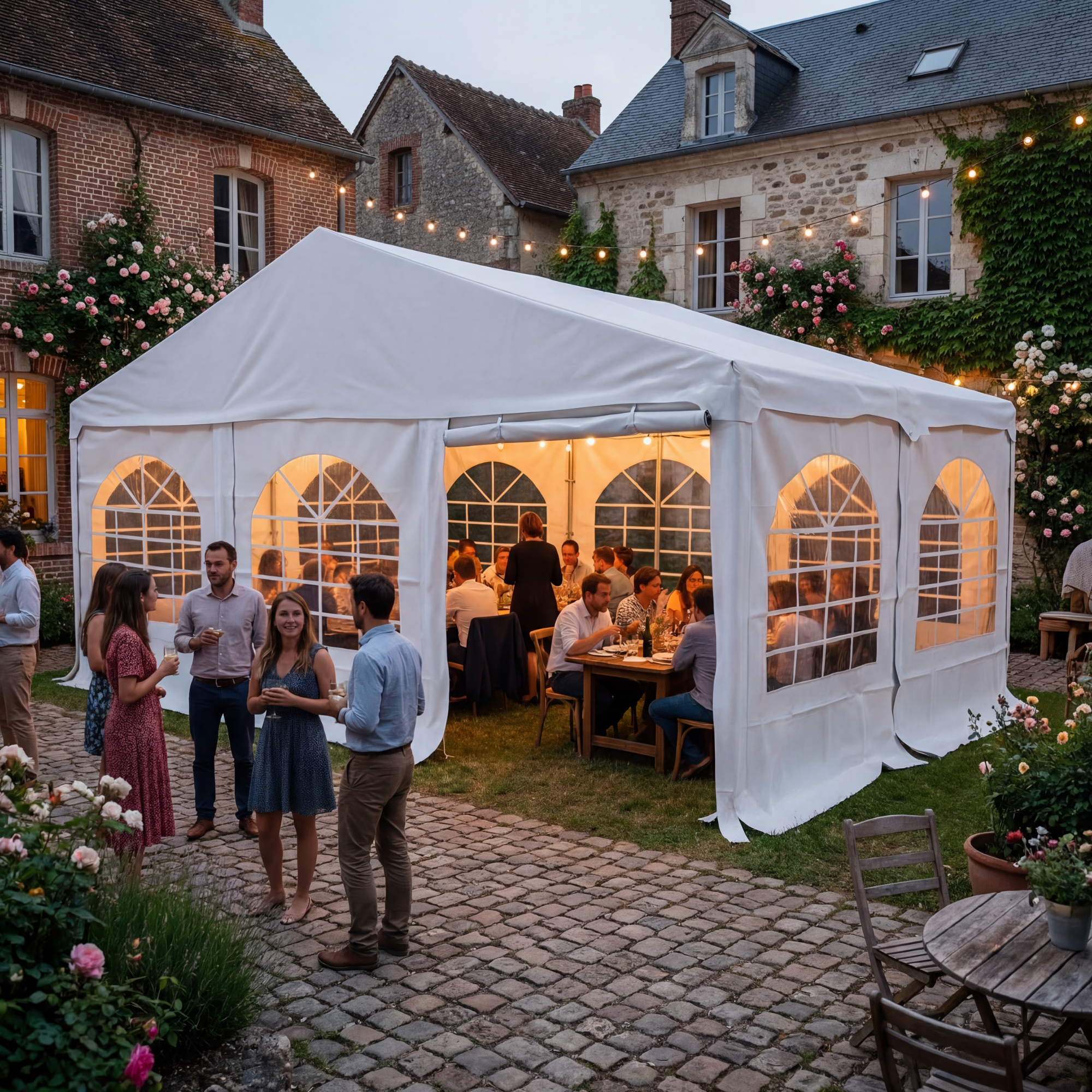 Startflagga Tent for Events 6x4m inkl. sidor, tak och gavel