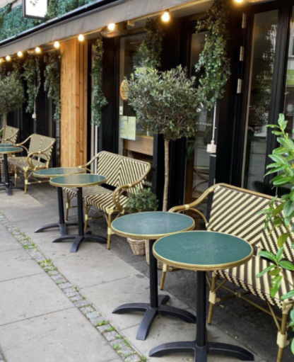 Paris – Cafébänk med armstöd – Flätad