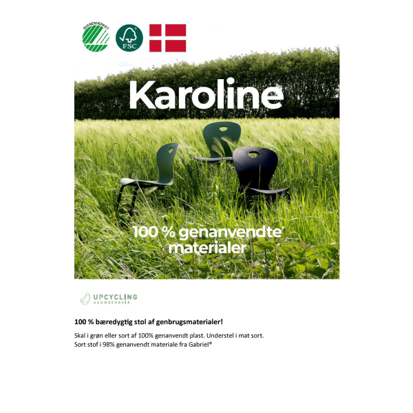 KAROLINE Stabelstol m/sædepolster Upcycled plast